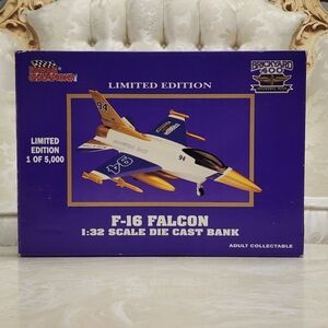 Racing Champions Cast Metal Bank plane Brickyard 400 F-16 Falcon 1:32 scale